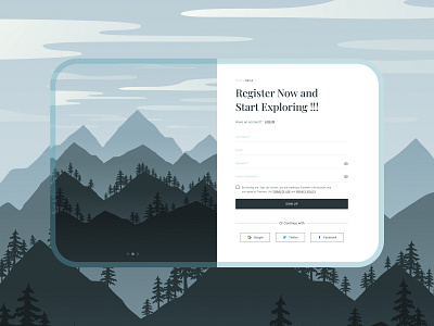 A Concept Sign Up Page for a Travel Exploration Website