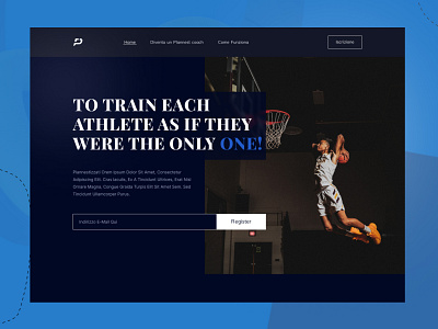 A Sports Dark themed landing page Concept