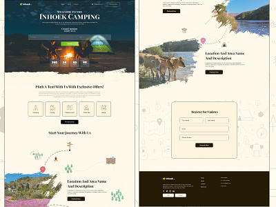 A Camping Website landing page Design Concept brutalisom camping design graphic design hiking illustration landing page logo typography ui ux vector