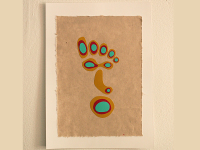 Fooface cut paper face foot footprint homemade paper tribal