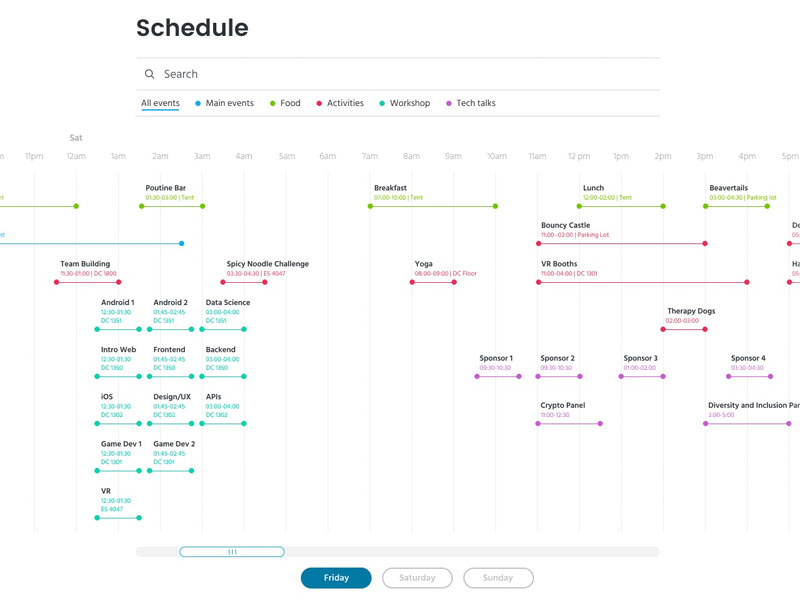 Hack the North Schedule by Kevin Chan on Dribbble