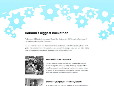 Hack the North Website About about communication description gears hackathon hackthenorth mentorship website