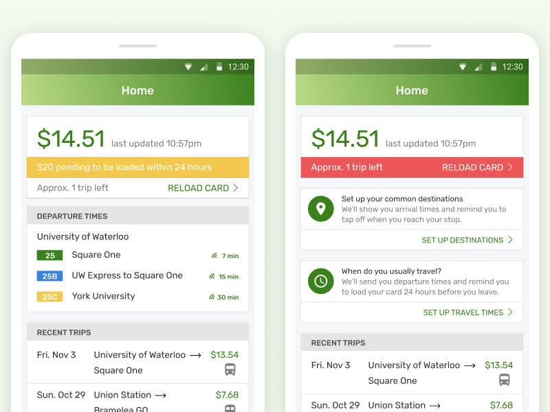 Presto Card Home by Kevin Chan on Dribbble