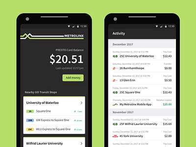 My Metrolinx App Concept