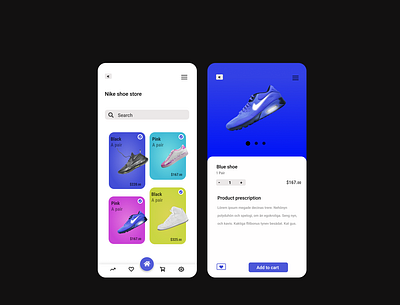 Shoe ordering app 3d motion graphics ui