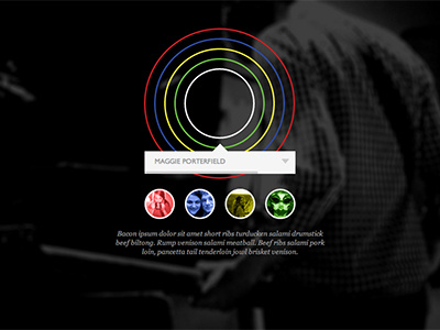 Bloc Party. Four. Interactive bacon bloc party circle four picker teaser ui