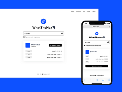 WhatTheHex?! — One tool to name them all color color name colour hex name responsive single page app ux uxui web app