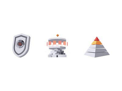 Technical illustration 100days 2.5d design icon icons illustration science and technology shield ui 插画 盾牌 科技 金字塔