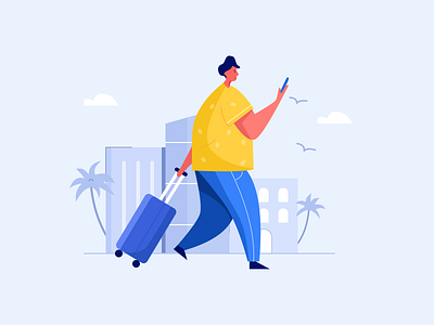 Travel 100days a business travel flat illustration illustration outline travel ui 出差 扁平插画 插画 旅行