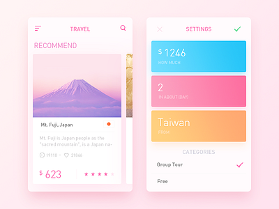 Travel app travel ui