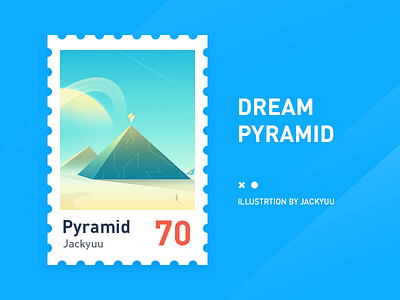 Dream Pyramid blue illustrations pyramid stamp