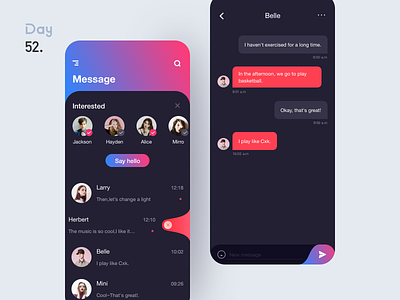 Social chat app appui card chat chat list interface social social chat ui ui界面 列表 社交 聊天 聊天界面