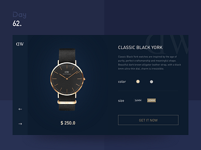 Watch Purchase design dw interface shopping watch purchase web ui