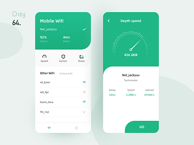 Mobile Wifi app ui dashboard green interface design interfacedesign mobile wifi ui wifi wifi界面 手机wifi