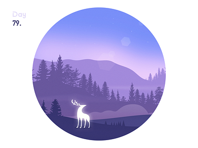 Deer in the Forest 100days deer illustration forest illustration 插画 森林 鹿