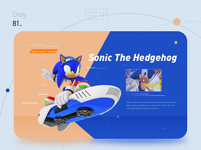 Sonic the Hedgehog 100days card interface sonic the hedgehog speed ui ui interface uidesign web ui 人物介绍 索尼克