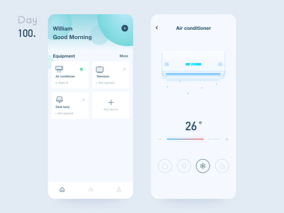 Smart home 100days air conditioner app app interface appui interface smart home ui 智能 智能家居 空调