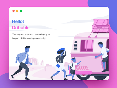 hello,dribbble car dribbble illustration pink travel ui web west