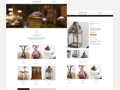 27 West Park antiques catalogue design digital ecommerce responsive ui web web design