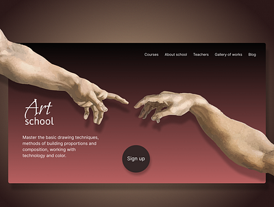 Main page of the drawing school branding design graphic design illustration logo ui ux vector