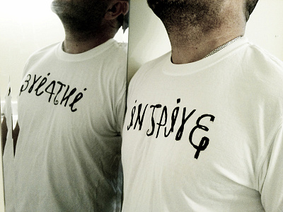 Breathe :: Inspire ambigram reflection t shirt typography yoga
