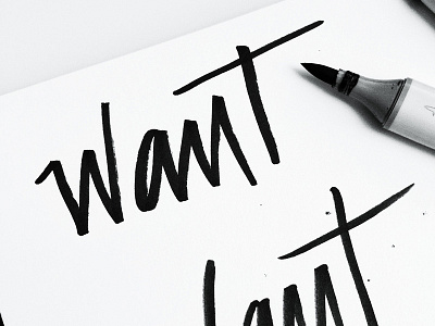 Want brush copic handwriting japan lettering miami process sketch test type typography