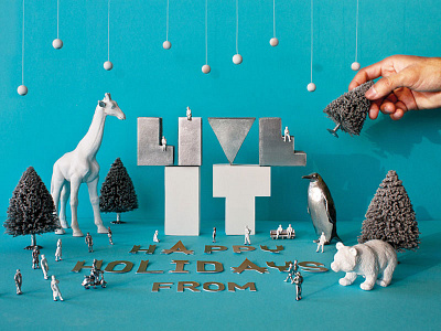 Live it! christmas christmas card craft happy holidays holiday card holidays installation london miami paris playful