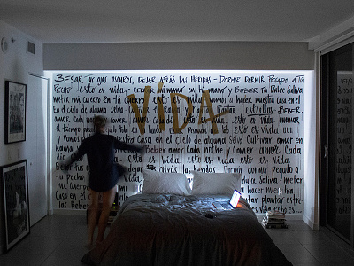 Draco Rosa - Esto Es Vida bedroom deco decor decoration design interior lettering letters life love mural music