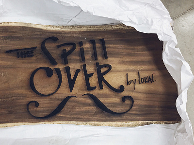 The Spillover branding caligrafia calligraphy concept handwriting laser engraving logo logo design wood
