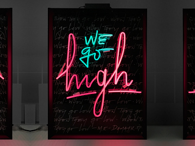 “When they go low, we go high.” caligrafia caligraphié calligraphy calligritype michelle obama neon neon art obama sharpie sketches typography womens march