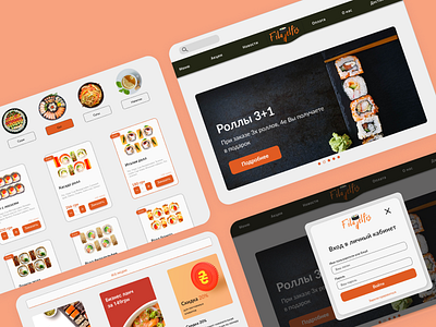 Delivery - Sushi - Web-design branding delivery design desktop graphic design landing logo sushi ui web design