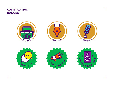 Gamification badges icon illustration vector