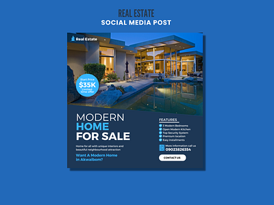 Real Estate Social Media Post design graphic design