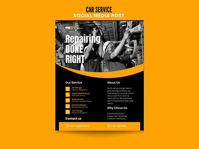 Car Service Social Media Design Post car service flyer designs car service poster design design designflyer flyer designs graphic design graphic designer poster design social media flyer designs