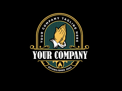 Praying Hand Vintage Logo