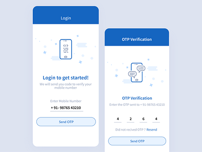 OTP Verification appdesign appui blue cards clean dailyui login mobileui otp profile ux