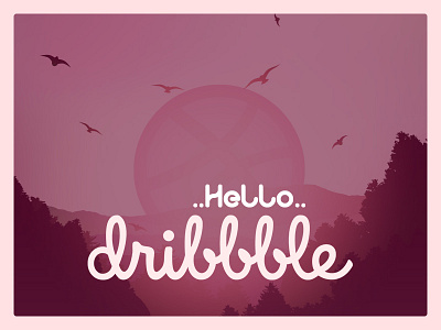 Hello Dribbble begin dribbble hello hopes journey sunrise