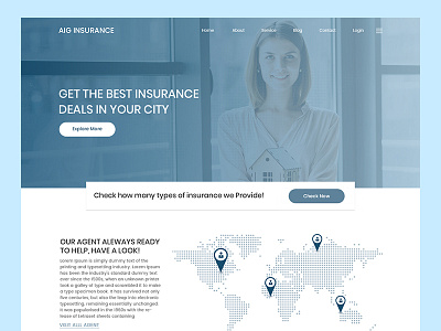 AIG Landing Page Desing agents city insurance landing ui website