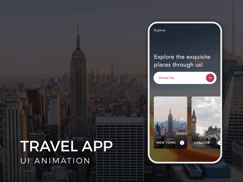 Travel app animation