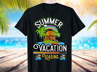 Summer Vacation Loading t-shirt Design graphic design illustration summer summer t shirt summer t shirt design sunset sunset t shirt t shirt design tshirts