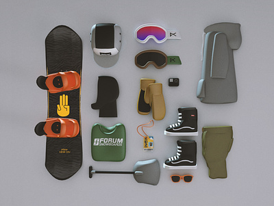 Riding essentials 3d accent creative bataleon design ikon lowpoly snowboarding snowboards vans