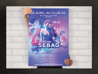 Flyer Poster Sebag artistic attendance concert flyer live modern music poster singer songs soul sound