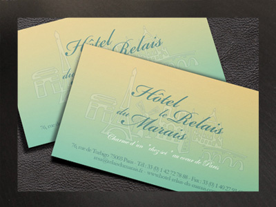 Carte Hotel Lerelaisdumarais business card card company corporate creation design france hotel name card paris printing