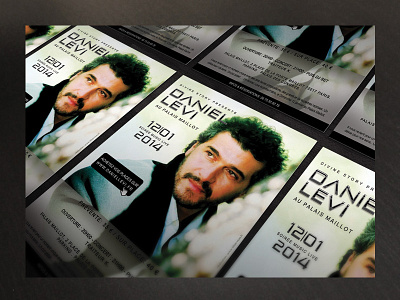 Flyer Poster Daniel Levi advertising concert daniel levi famous flyer france music musical poster promoting singer voice