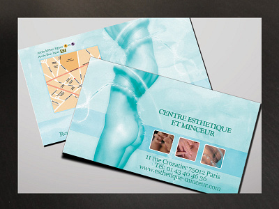 Carte Centre Esthetique aesthetic beauty business business card card care corporate massage name card salon shop spa