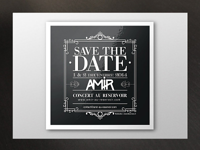 Carton Invitation Save The Date Amir concert concert hall evening famous french invitation reservoir save the date show singer special event