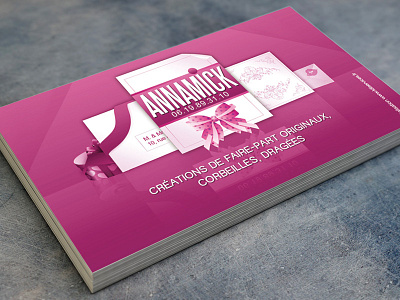 Annamick business card bride business card card enveloppe invitation invite mariage name card pink planner present wedding