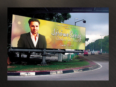 Signboard Jerome Sebag ad advertising artist board colorful music promotion sign singer song sound