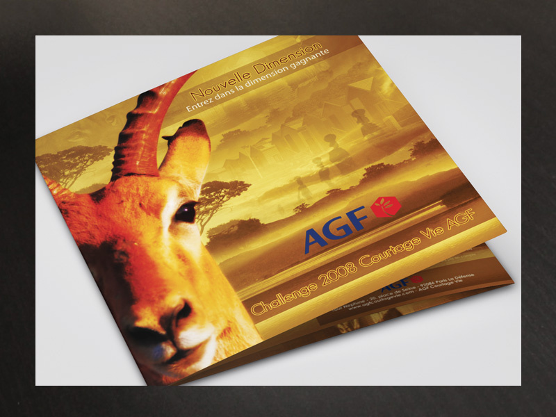 Brochure Carree Agf Afrique brand company reward catalogue multi-page agents fidelity trip insurance brochure square