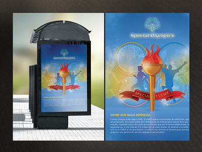 Special Olympics Cnieg charity company competition cooperation disabled handicapped medal olympics poster run special torch
